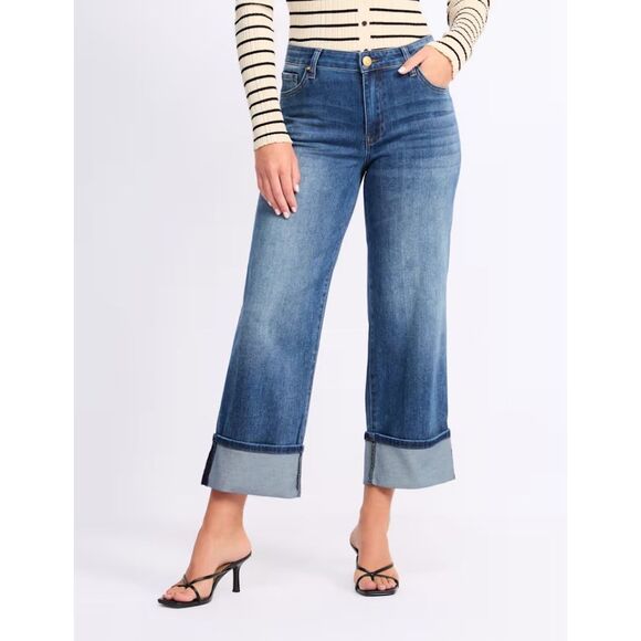Kut from the Kloth Denim - NWT Kut From the Kloth Charlotte High Rise Cuffed Wide Leg Jeans Size 12